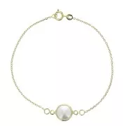 Bracelet intercalaire chaîne maille forçat limée 1.3 mm Plaqué Or 3 microns x18 cm