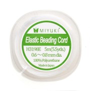 Miyuki Elastic Beading Cord 0.6 - 0.8 mm Blanc x5 m