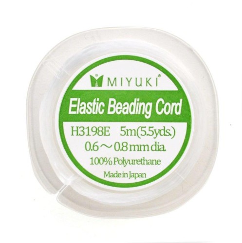Miyuki Elastic Beading Cord 0.6 - 0.8 mm Blanc x5 m