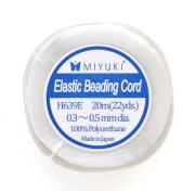 Miyuki Elastic Beading Cord 0.3 - 0.5 mm - Blanc x20 m