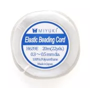 Miyuki Elastic Beading Cord 0.3 - 0.5 mm - Blanc x20 m