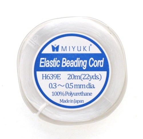 Miyuki Elastic Beading Cord 0.3 - 0.5 mm - Blanc x20 m