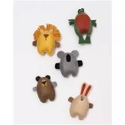 Assortiment de plaques de feutrine rectangle 20x30 cm - Thème Animaux x10