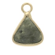 Pendentif triangle avec pierre imitation gemme Labradorite 16x12.5 mm Doré x1|raw }}
