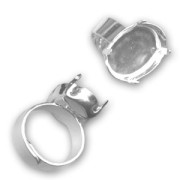 Bague serti ovale 4120 18x13 mm en Argent 925 x1|raw }}