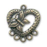 Intercalaire décor papillon 5 rangs 25 mm bronze x1