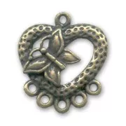 Intercalaire décor papillon 5 rangs 25 mm bronze x1