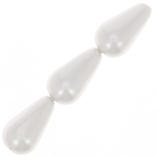 Perles poires nacrées 16x9 mm - White x10