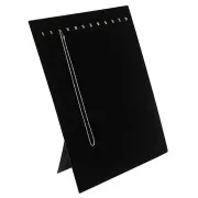 Présentoir rectangle pour colliers 38x30.5 cm effet velours - Noir x1