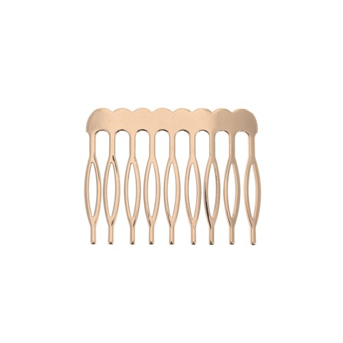 Petite barrette peigne pour cheveux à décorer, customiser 23x29 mm - Doré rose x1