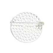 Support de broche tamis rond 25.5 mm à décorer - Placage Argent fin x1