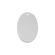 Pendentif ovale en laiton martelé  26.5x17 mm - Rhodié x1