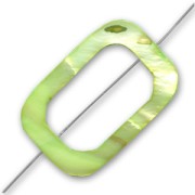 Perle rectangle évidé 30x20 mm Vert x1