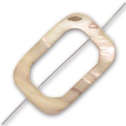 Perle rectangle évidé 30x20 mm Brun x1