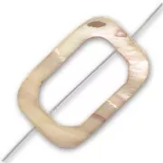 Perle rectangle évidé 30x20 mm Brun x1