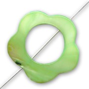 Perle fleur évidée 30 mm Vert x1