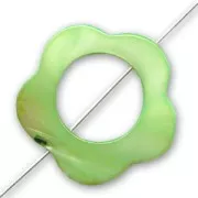 Perle fleur évidée 30 mm Vert x1