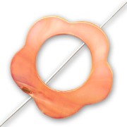 Perle fleur évidée 30 mm Orange x1