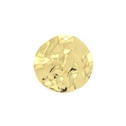 Pendentif rond irrégulier froissé en laiton 28 mm - Doré x1|raw }}