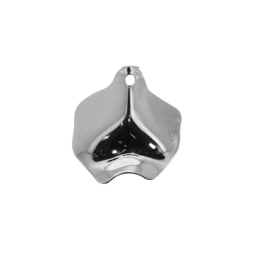 Pendentif irrégulier froissé en laiton 26x25 mm - Rhodié x1