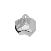 Pendentif irrégulier froissé en laiton 26x25 mm - Rhodié x1