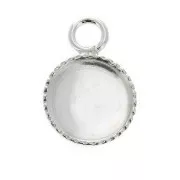 Serti pendentif pour cabochon rond fond plat 8 mm en Argent 925 x1