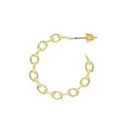 Créoles clous d'oreilles effet chaîne à décorer 29 mm - Doré x2