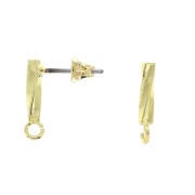 Clous d'oreilles barres torsadés - anneau ouvert à décorer 13.5x2.5 mm Doré x2