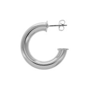 Créoles épaisse 30 mm - Fil 6 mm - Rhodié x2|raw }}