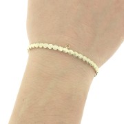 Bracelet jonc strié en laiton avec anneau fermé à décorer 4.6x160 mm - Doré x1