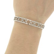 Bracelet jonc forme géométrique en laiton à décorer 9x160 mm - Rhodié x1