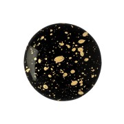 Cabochon rond en verre par Puca® 18 mm Jet Gold Splash x1