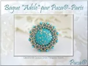 Cabochon rond en verre par Puca® 18 mm Jet Gold Splash x1