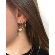 Mini breloque goutte avec Oxyde de Zirconium - 8x4mm Rhodié/Cristal x1