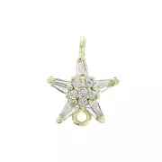 Intercalaire étoile avec oxydes de Zirconium 13x10 mm - Doré/Cristal x1