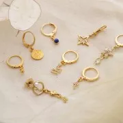 Intercalaire étoile avec oxydes de Zirconium 13x10 mm - Doré/Cristal x1