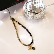 Breloque oeil bleu avec oxydes de Zirconium - 8x10.5 mm - Bleu / Doré x1