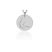 Pendentif constellation Verseau 20 mm avec anneau ouvert - Acier inox x1|raw }}
