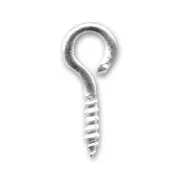 Crochets pitons à visser avec anneau 5 mm argenté x5