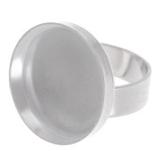 Bague réglable ronde 22 mm - Argenté x1