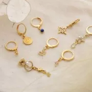 Breloque serpent en laiton avec oxydes de Zirconium - 12.7x7 mm - Doré x1