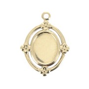 Pendentif fin ovale 18x13.5 mm pour cabochon 8x6 mm - Gold filled (or laminé)  x1