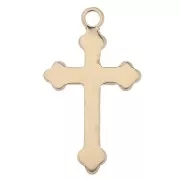 Pendentif croix bourgeonnée 27x16 mm - Gold filled (or laminé)  x1