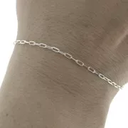 Chaîne maille forçat rectangle 1.85 mm en Argent 925 x50 cm