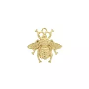 Breloque abeille en zamac 20.5x19.5 mm - Doré à l'or fin x1