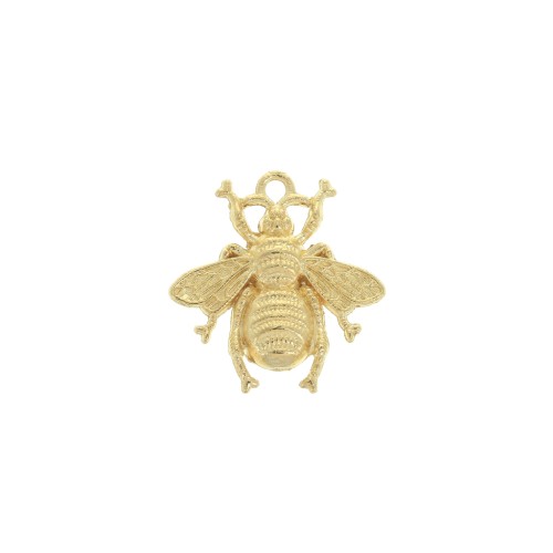 Breloque abeille en zamac 20.5x19.5 mm - Doré à l'or fin x1