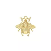 Breloque abeille en zamac 20.5x19.5 mm - Doré à l'or fin x1