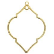 Pendentif losange texturé 2 anneaux en zamac 51.5x38 mm - Doré à l'or fin x1