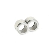 Poussoir slider 8.5x5 mm pour 2 cordons 2.5 mm - Placage Argent fin vieilli x1|raw }}