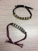 Poussoir slider 8.5x5 mm pour 2 cordons 2.5 mm - Placage Argent fin vieilli x1